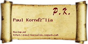 Paul Kornélia névjegykártya
